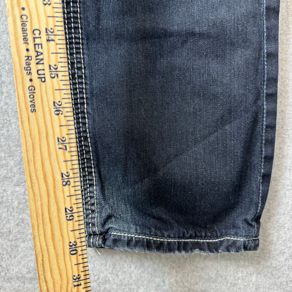 BKE Carter Jeans Mens 32 Straight Leg Y2K Ridged Denim Biker Thick Stitch Rodeo - Picture 10 of 11